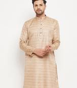 Men'S Beige Silk Blend Kurta