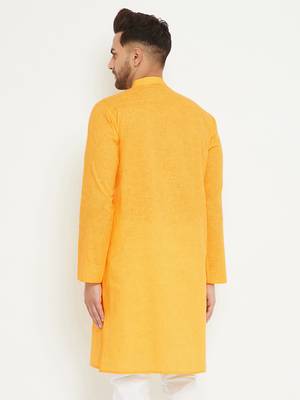 Yellow Cotton Blend Kurta 4