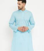Aqua Cotton Blend Kurta