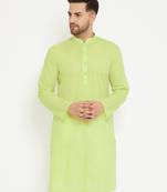 Men'S Green Cotton Blend Kurta