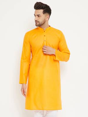 Orange Cotton Kurta 1