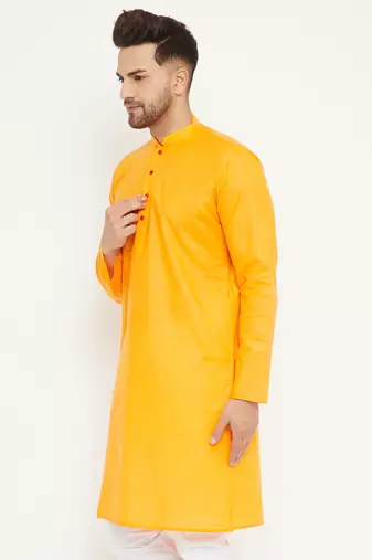 Orange Cotton Kurta