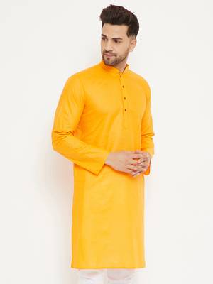Orange Cotton Kurta 3