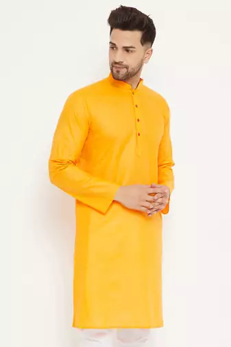 Orange Cotton Kurta