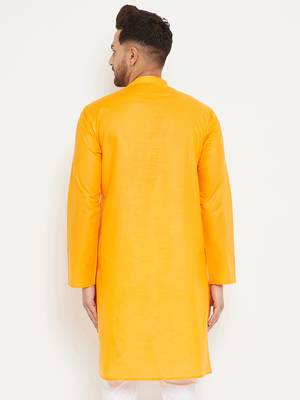 Orange Cotton Kurta 4