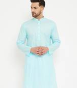 Men'S Aqua Cotton Kurta