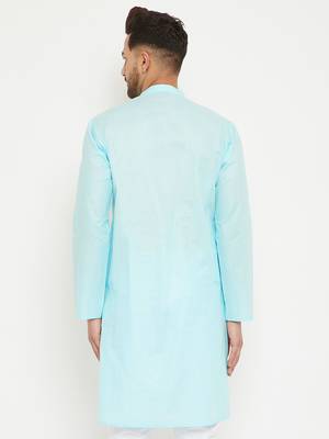 Men'S Aqua Cotton Kurta 3