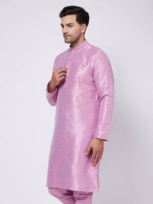 Onion Pink Silk Blend Kurta 2