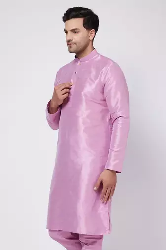Onion Pink Silk Blend Kurta