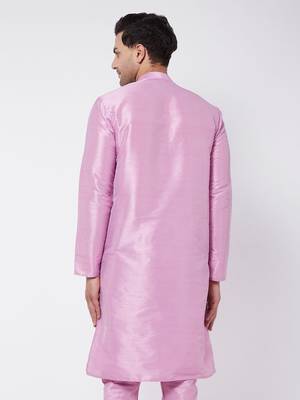 Onion Pink Silk Blend Kurta 3