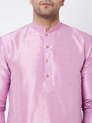 Onion Pink Silk Blend Kurta 4