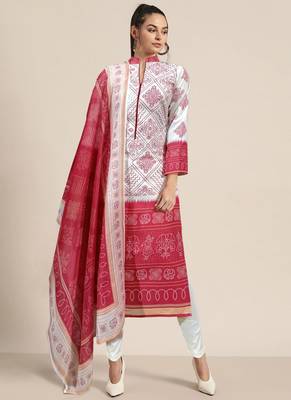 Fashion petals solid poly reyon kurti with leggings dupatta set 1
