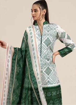 Fashion petals solid poly reyon kurti with leggings dupatta set 2
