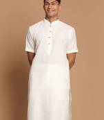 Men'S Cream Cotton Blend Kurta