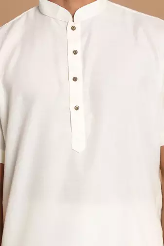 Cream Cotton Blend Kurta