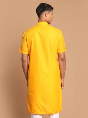 Mustard Cotton Blend Kurta 3