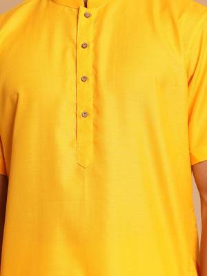 Mustard Cotton Blend Kurta 4