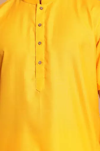 Mustard Cotton Blend Kurta