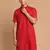 Maroon Cotton Blend Kurta