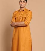 Rust Cotton Blend Kurta
