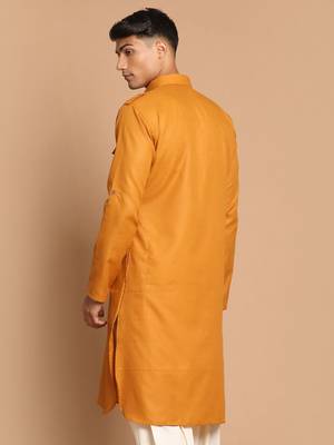 Rust Cotton Blend Kurta 3