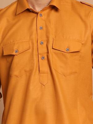 Rust Cotton Blend Kurta 4