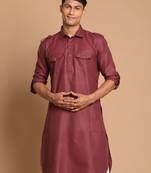Purple Cotton Blend Kurta