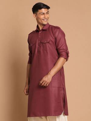 Purple Cotton Blend Kurta 2