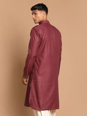 Purple Cotton Blend Kurta 3