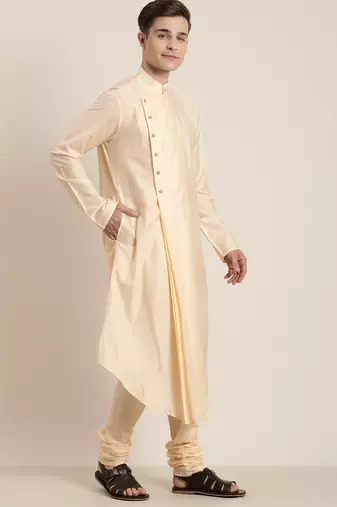 cream viscose blend kurta