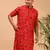 Red Cotton Blend Kurta