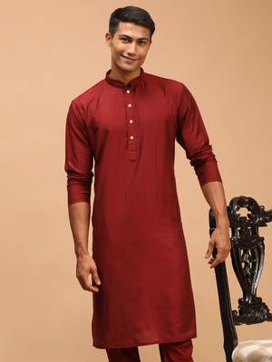 Maroon Viscose Kurta 1