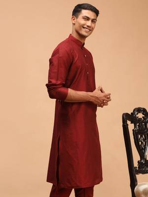 Maroon Viscose Kurta 2