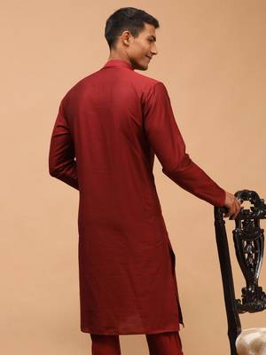 Maroon Viscose Kurta 3