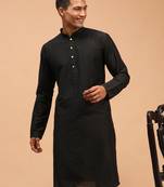 Men'S Black Viscose Kurta