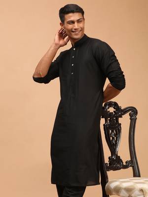 Black Viscose Kurta 2