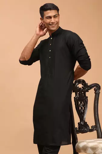 Black Viscose Kurta