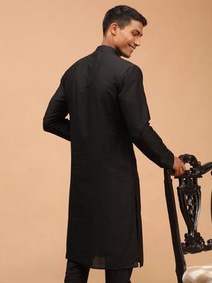 Black Viscose Kurta 3