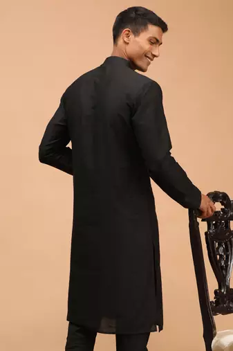 Black Viscose Kurta