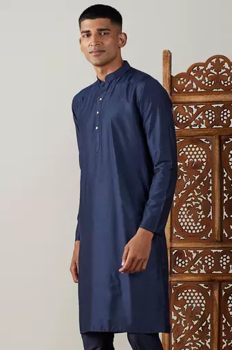 Navy Blue Viscose Kurta
