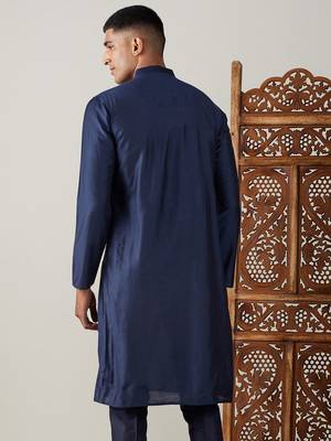 Navy Blue Viscose Kurta 3
