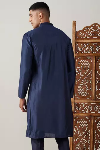 Navy Blue Viscose Kurta