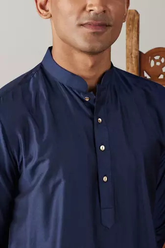 Navy Blue Viscose Kurta