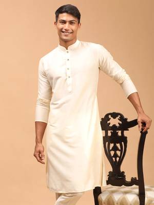 Cream Viscose Kurta 1