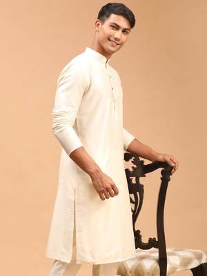 Cream Viscose Kurta 2