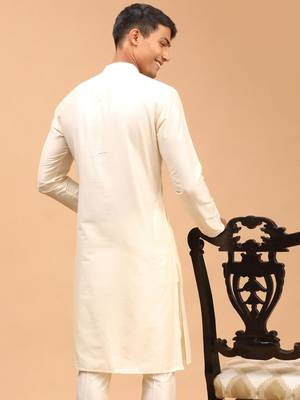 Cream Viscose Kurta 3