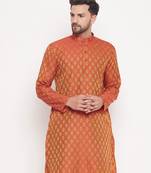Men'S Red Silk Blend Kurta
