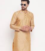 Men'S Beige Silk Blend Kurta