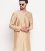 Men'S Beige Silk Blend Kurta