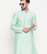 Men'S Aqua Silk Blend Kurta